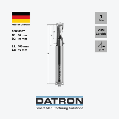 DATRON - Single flute end mill, balanced - 0068090Y - dimensions