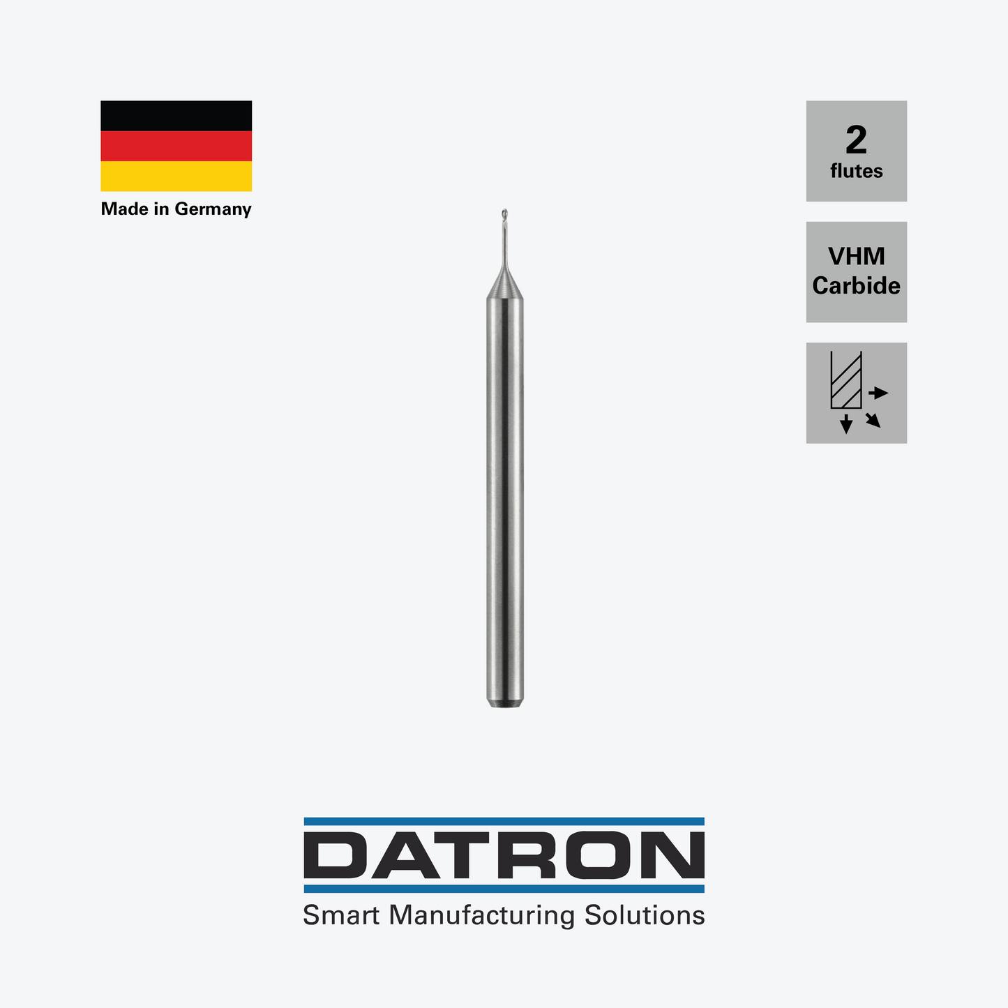 DATRON - Double flute ball nose end mill, necked - 00782005