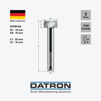 DATRON - Double flute face mill, stepped - 0078816A - dimensions